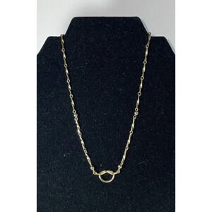 Emmons Gold Tone Chain Love Knot Necklace 16.5”‎ To 18”
